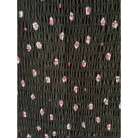 Kate Spade New York Daisy Dot Shirt Dress Size 0 Black Pink Polka Dot Florals - Picture 12 of 16